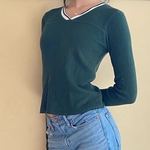 Abercrombie & Fitch Green Long Sleeve Shirt